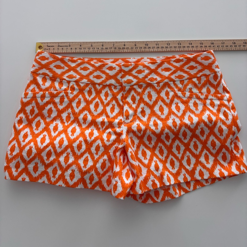 Lilly Pulitzer Elite Little Fish Size 4 Orange and White Patterned Shorts